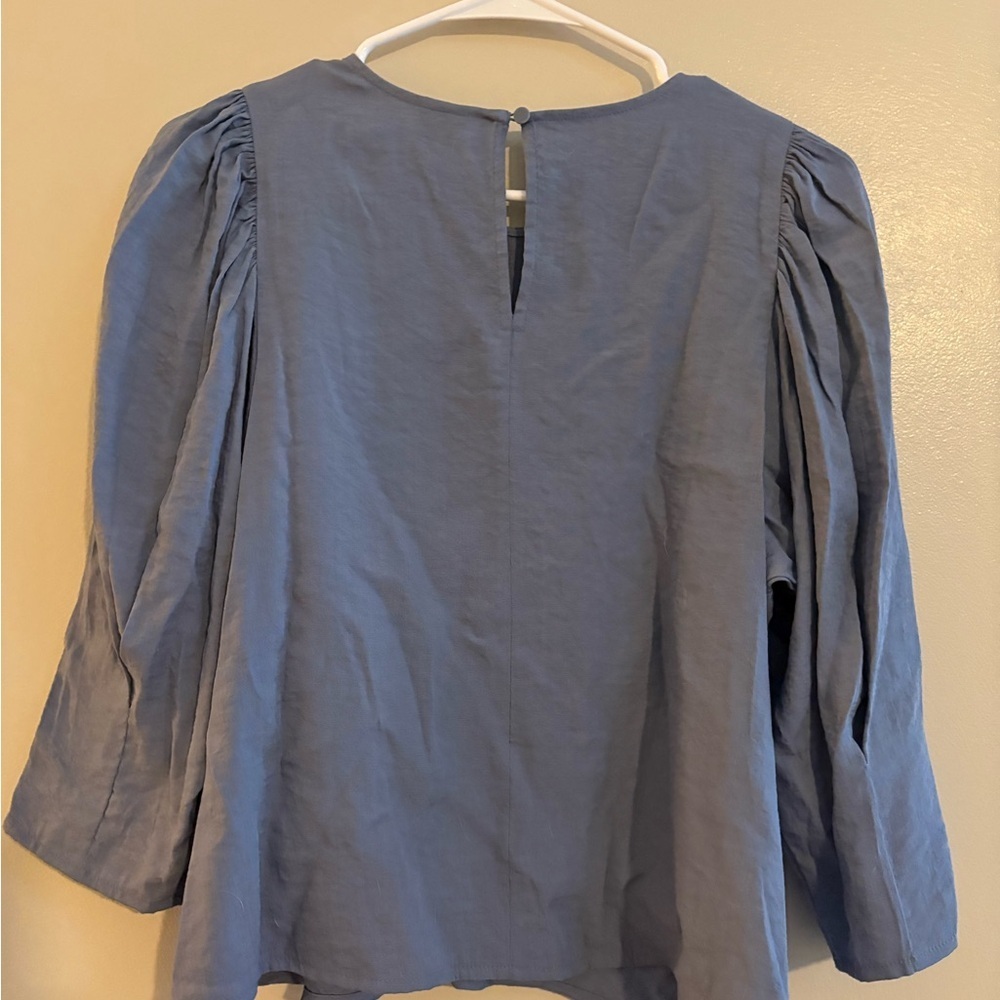 Worthington Ruched Blue Blouse - Picture 4 of 4